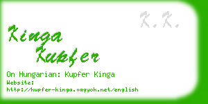 kinga kupfer business card